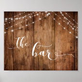 Poster Bois rustique & Lumières Panneau de réception du b (Devant)