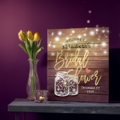 Poster Bois rustique Mason Jar Lumières Fête des mariées 