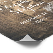 Poster Bois rustique Mason Jar String Mariage de lumière  (Coin)