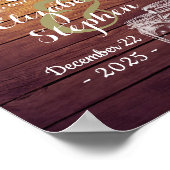 Poster Bois rustique Mason Jar String Mariage de lumière  (Coin)