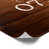 Poster Bois rustique Notre histoire d'amour Panneau Maria (Coin)