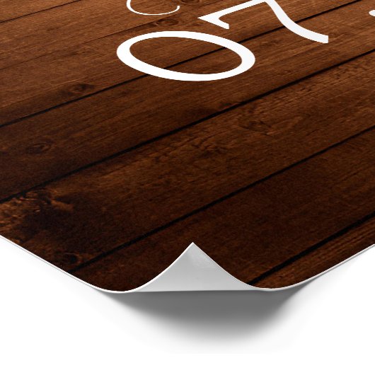 Poster Bois rustique Notre histoire d'amour Panneau Maria (Coin)