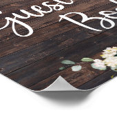 Poster Bois rustique vert rose blanche signe du livre d'o (Coin)