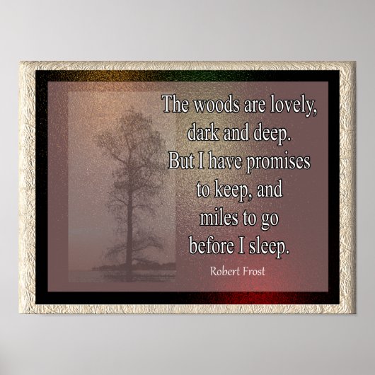 Poster Bois sont adorables - Robert Frost citation - art (Devant)