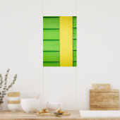 Poster Bois vert et jaune (Cuisine)