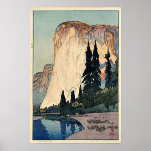 Poster Bois vintage Art El Capitan Yosemite Park