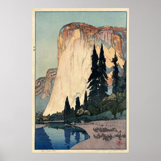 Poster Bois vintage Art El Capitan Yosemite Park (Devant)
