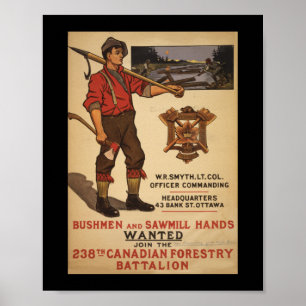 Poster Boiseries et scieries - Escadron de guerre du Cana