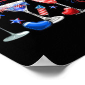 Poster Boisson à drapeau Peace 4 juillet (Coin)