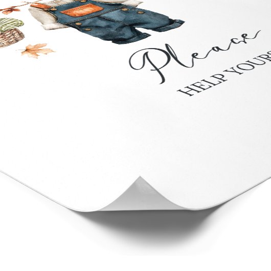 Poster Boisson Bar Citrouille Rustic Fall Baby shower (Coin)