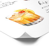 Poster Boisson Cocktail de Signature de Script Élégant Mo (Coin)