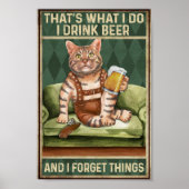 Poster Boisson de chat bière vintage (Devant)