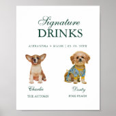 Poster Boisson de signature de calligraphie de chien de c (Devant)