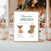 Poster Boisson de signature de calligraphie de chien de c