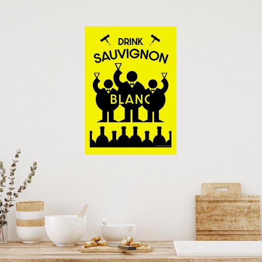Poster Boisson de vin Sauvignon Blanc (Cuisine)