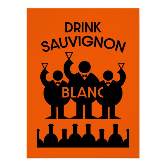 Poster Boisson de vin Sauvignon Blanc (Devant)