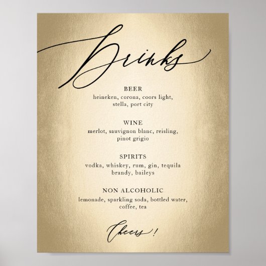 Poster Boisson et félicitations panneau de mariage écritu (Devant)