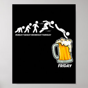 Poster Boisson féminine de bière du lundi au vendredi Drô
