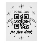 Poster boisson gratuite code qr design moderne (Devant)