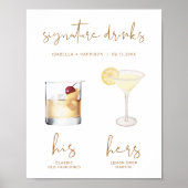Poster Boisson Signature Cocktail Aquarelle Boho Indépend (Devant)