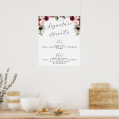 Poster Boisson Signature Florale Adorée Panneau de Menu d (Cuisine)