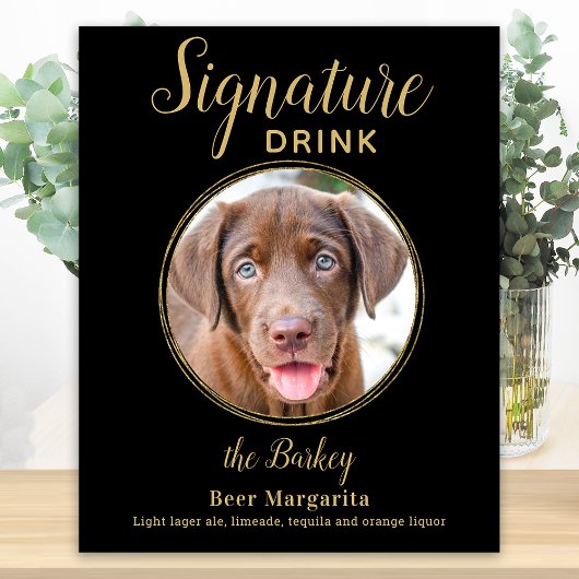 Poster Boisson Signature pour Chien de Compagnie Personna