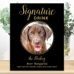 Poster Boisson Signature pour Chien Personnalisée Mariage