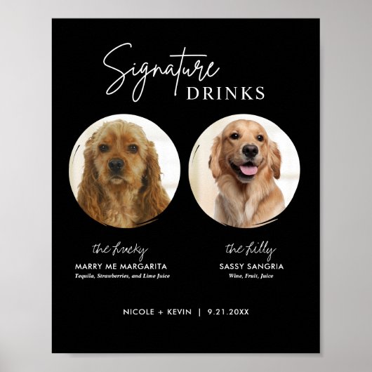 Poster Boisson Signée Chien Imprimable Panneau de Bar de (Devant)