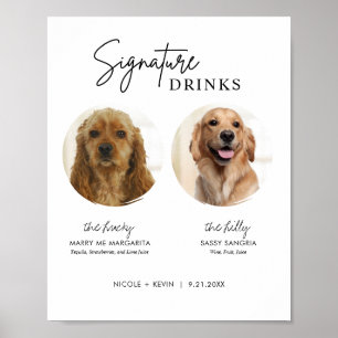 Poster Boisson Signée Chien Imprimable Panneau de Bar de