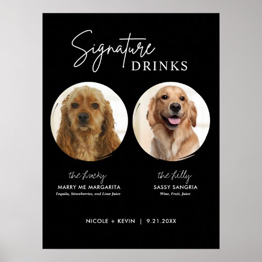 Poster Boisson Signée Chien Imprimable Panneau de Bar de (Devant)