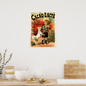 Poster Boisson vintage de chocolat chaud (Cuisine)