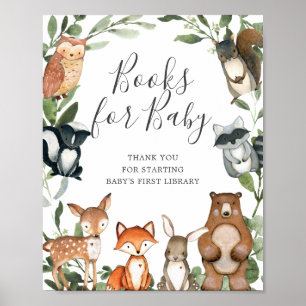 Poster Boissons Animaux De Bois Livres De Baby shower Pou