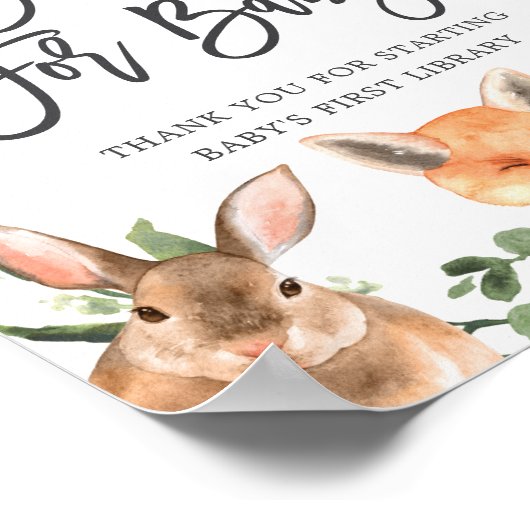 Poster Boissons Animaux De Bois Livres De Baby shower Pou (Coin)