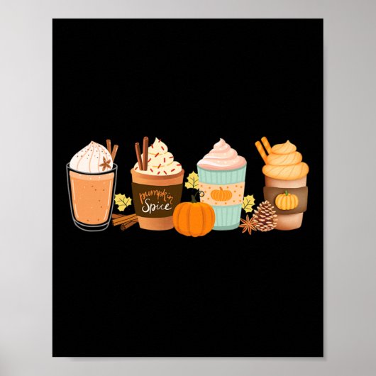 Poster Boissons au latte aux épices de citrouille Boisson (Devant)