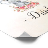 Poster Boissons Baby shower Eléphant Bébé (Coin)