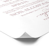 Poster Boissons Bar Rose Gold Script Mariage Signé (Coin)
