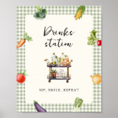 Poster Boissons Bar Table Panneau Fête des mariées de bat (Devant)