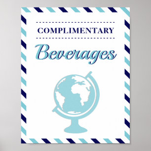 Poster Boissons Boissons Marine Blue Travel Avion