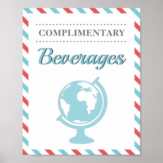 Poster Boissons Boissons Red Blue Travel Avion (Devant)