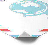 Poster Boissons Breuvages Rouge Bleu Voyage Avion Compagn (Coin)