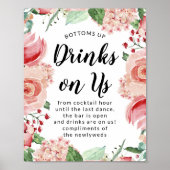 Poster Boissons chic sur nous Open Bar Wedding Réception  (Devant)