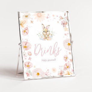 Poster Boissons de Baby shower de lapin