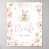 Poster Boissons de Baby shower de lapin (Devant)