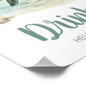 Poster Boissons de Baby shower de tortue de mer (Coin)