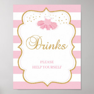 Poster Boissons de baby shower Tutu signe parties scintil