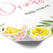 Poster Boissons de citron rose Floral (Coin)