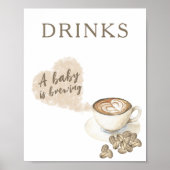 Poster Boissons de douche de bébé de café infusé (Devant)