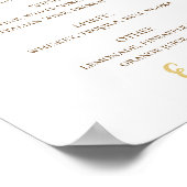 Poster Boissons de mariage de script or. Barre d'alcool s (Coin)