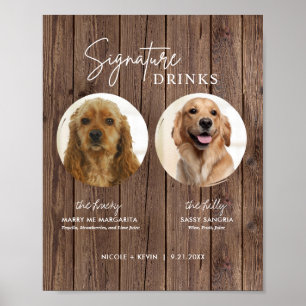 Poster Boissons de signature de chien imprimables Panneau