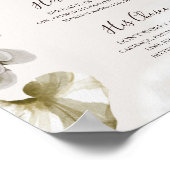 Poster Boissons de signature de l'aquarelle florale de fa (Coin)